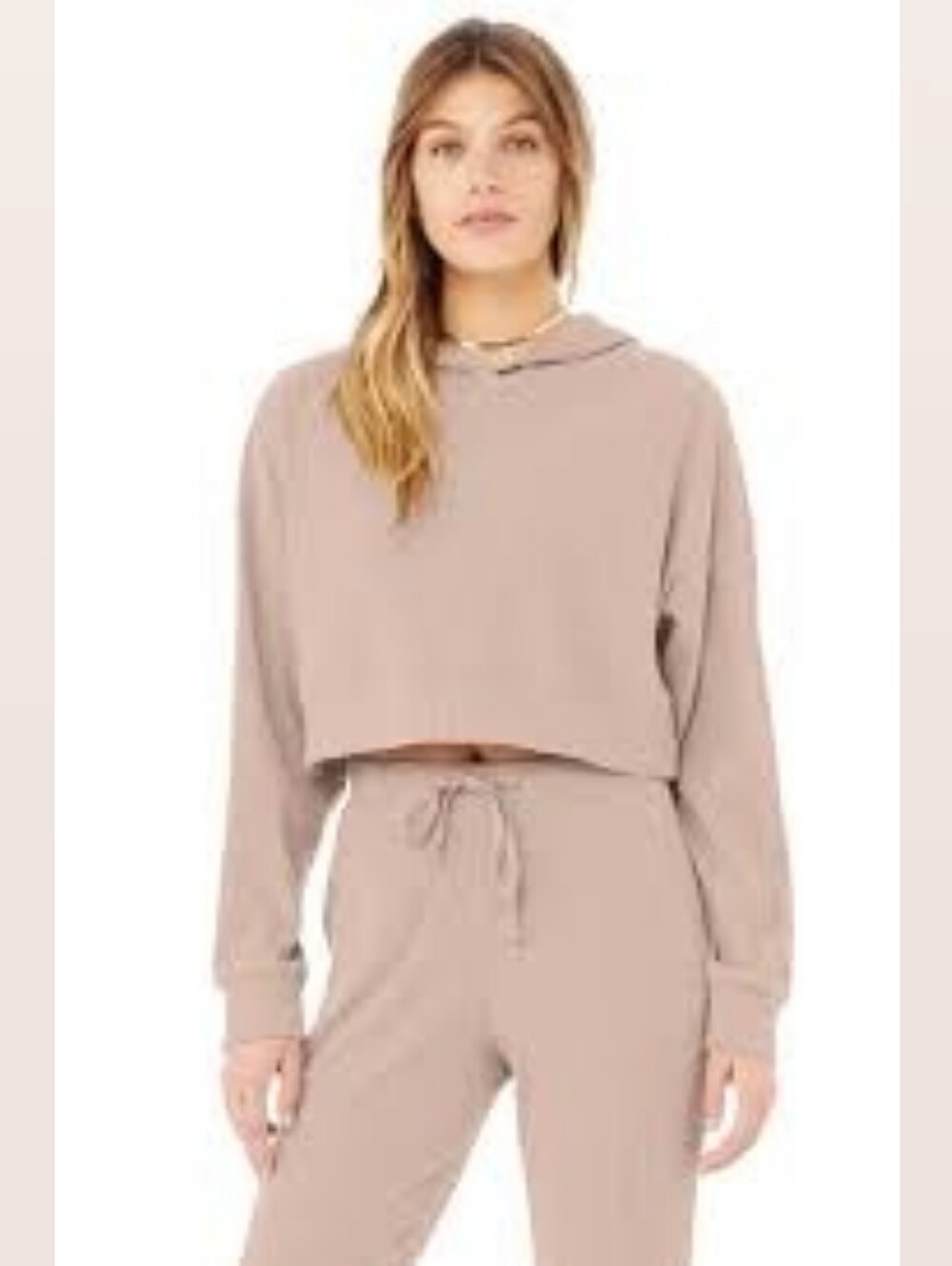 Alo Yoga Muse 2pc Dusty Pink Set Hoodie sz MD and Jogger sz LG